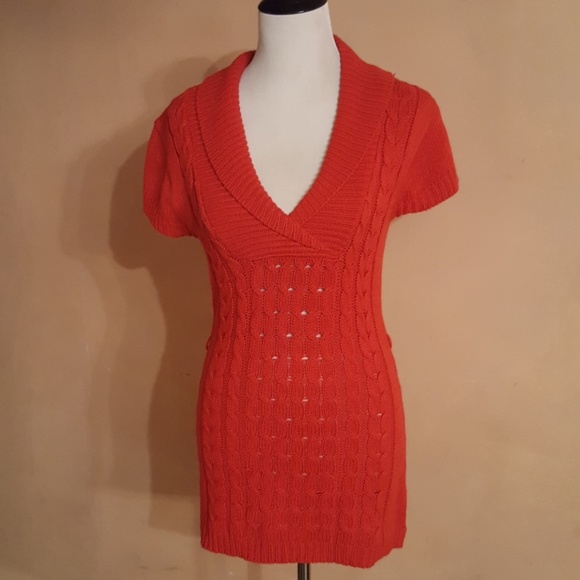 BONGO Sweaters - BONGO Red Sweater Tunic